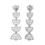 Sparkling Elegance Gleaming Petals American Diamond Dangler Earrings