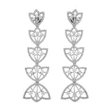 Sparkling Elegance Gleaming Petals American Diamond Dangler Earrings