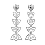 Sparkling Elegance Gleaming Petals American Diamond Dangler Earrings