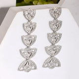 Sparkling Elegance Gleaming Petals American Diamond Dangler Earrings