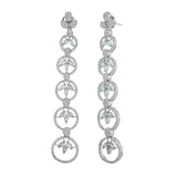 Sparkling Elegance Eternal Grace Green American Diamond Dangler Earrings