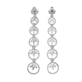 Sparkling Elegance Eternal Grace Green American Diamond Dangler Earrings