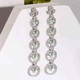 Sparkling Elegance Eternal Grace Green American Diamond Dangler Earrings