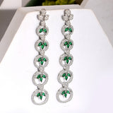 Sparkling Elegance Eternal Grace Emerald American Diamond Dangler Earrings