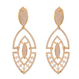 Sparkling Elegance Glistening Glam Gold American Diamond Dangler Earrings