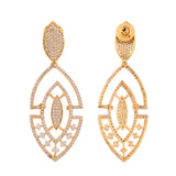 Sparkling Elegance Glistening Glam Gold American Diamond Dangler Earrings