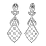 Sparkling Elegance Floral American Diamond Dangler Earrings