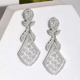 Sparkling Elegance Floral American Diamond Dangler Earrings