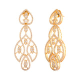 Sparkling Elegance Regal American Diamond Gold Dangler Earrings