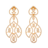 Sparkling Elegance Regal American Diamond Gold Dangler Earrings