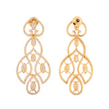 Sparkling Elegance Regal American Diamond Gold Dangler Earrings