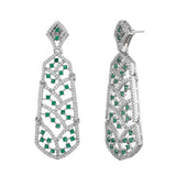 Sparkling Elegance Stunning American Diamond Long Dangler Earrings