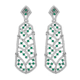 Sparkling Elegance Stunning American Diamond Long Dangler Earrings