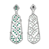 Sparkling Elegance Stunning American Diamond Long Dangler Earrings