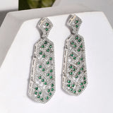 Sparkling Elegance Stunning American Diamond Long Dangler Earrings