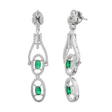 Sparkling Elegance Graceful Green American Diamond Dangler Earrings