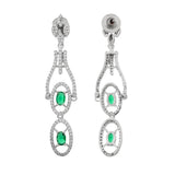 Sparkling Elegance Graceful Green American Diamond Dangler Earrings