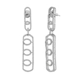 Glamorous Long American Diamond Dangler Earrings - Sparkling Elegance