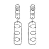 Glamorous Long American Diamond Dangler Earrings - Sparkling Elegance