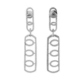 Glamorous Long American Diamond Dangler Earrings - Sparkling Elegance