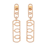 Sparkling Elegance Glamorous Long American Diamond Gold Dangler Earrings