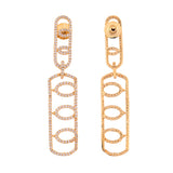 Sparkling Elegance Glamorous Long American Diamond Gold Dangler Earrings