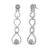 Sparkling Elegance Glamorous Loops American Diamond Long Dangler Earrings