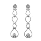 Sparkling Elegance Glamorous Loops American Diamond Long Dangler Earrings