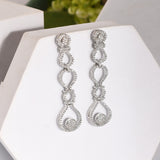 Sparkling Elegance Glamorous Loops American Diamond Long Dangler Earrings