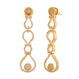 Sparkling Elegance Glamorous Loops American Diamond Gold Dangler Earrings