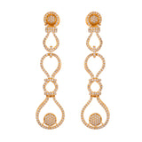 Sparkling Elegance Glamorous Loops American Diamond Gold Dangler Earrings