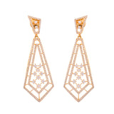 Sparkling Elegance Art Deco American Diamond Gold Dangler Earrings