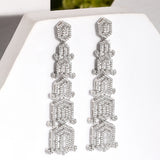 Sparkling Elegance: Glamorous Long American Diamond Danglers