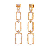 Sparkling Elegance Shimmering Chic American Diamond Gold Dangler Earrings