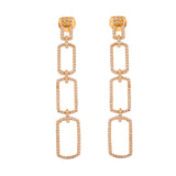 Sparkling Elegance Shimmering Chic American Diamond Gold Dangler Earrings