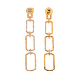 Sparkling Elegance Shimmering Chic American Diamond Gold Dangler Earrings