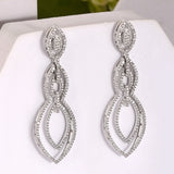 Sparkling Elegance Regal Teardrop American Diamond Dangler Earrings