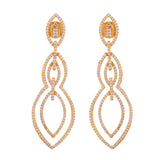 Sparkling Elegance Regal Teardrop American Diamond Gold Dangler Earrings