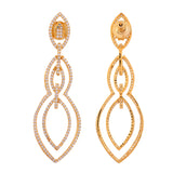 Sparkling Elegance Regal Teardrop American Diamond Gold Dangler Earrings