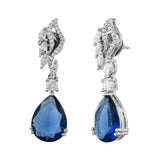 Sparkling Elegance Blue American Diamond Dangler Earrings