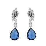 Sparkling Elegance Blue American Diamond Dangler Earrings