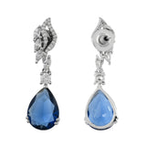 Sparkling Elegance Blue American Diamond Dangler Earrings