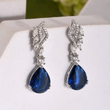 Sparkling Elegance Blue American Diamond Dangler Earrings