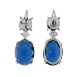 Sparkling Elegance Glam Blue American Diamond Drop Earrings