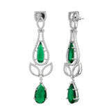 Sparkling Elegance Radiant Emerald American Diamond Dangler Earrings