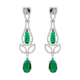 Sparkling Elegance Radiant Emerald American Diamond Dangler Earrings