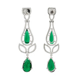 Sparkling Elegance Radiant Emerald American Diamond Dangler Earrings