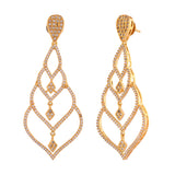 Sparkling Elegance Timeless Teardrop American Diamond Gold Dangler Earrings