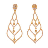 Sparkling Elegance Timeless Teardrop American Diamond Gold Dangler Earrings