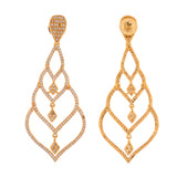 Sparkling Elegance Timeless Teardrop American Diamond Gold Dangler Earrings